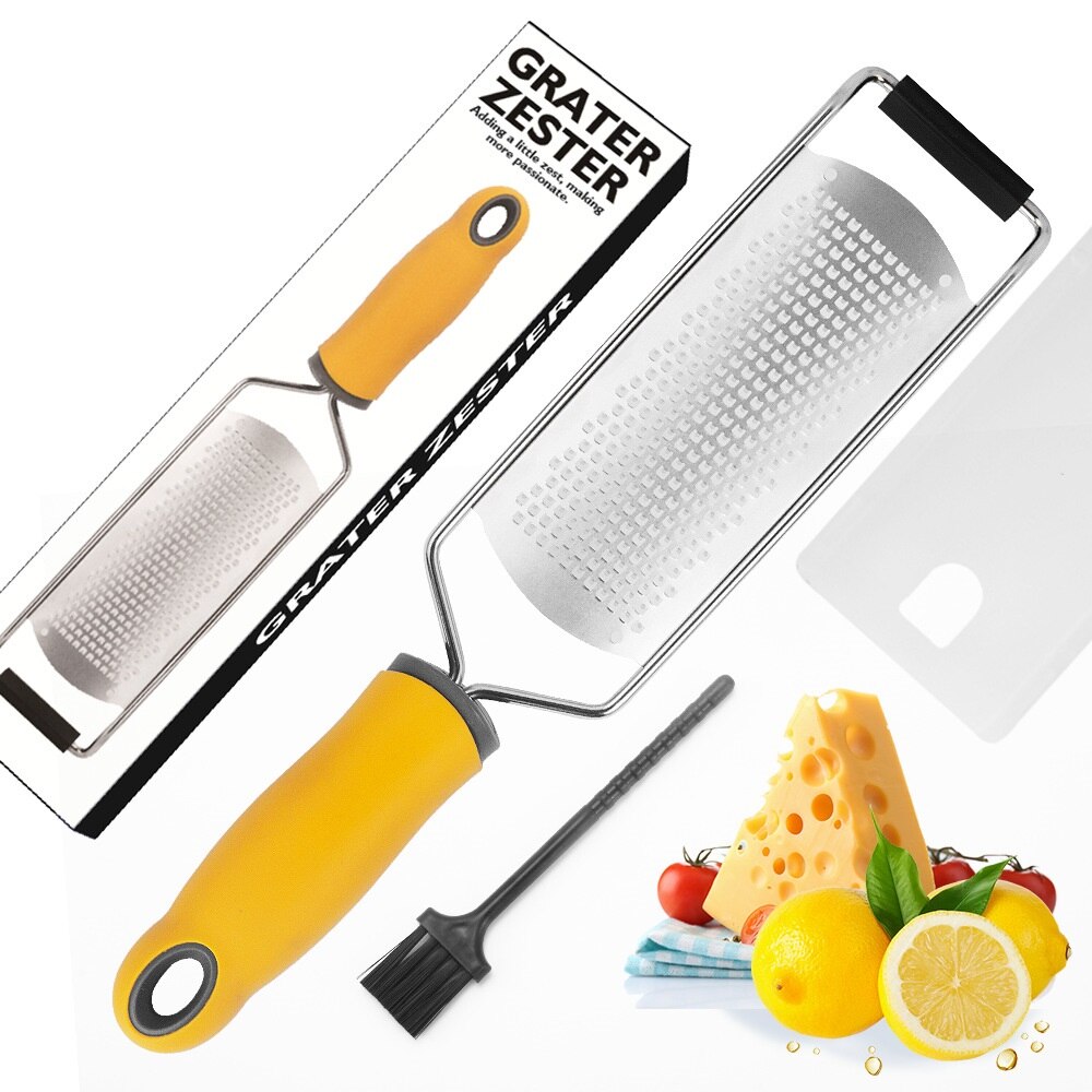Citrus Citroen Zester Kaas Rasp Rvs Molen Kaas Rasp Gereedschap Chocolade Citroen Zester Fruit Dunschiller Keuken Gadgets: YELLOW