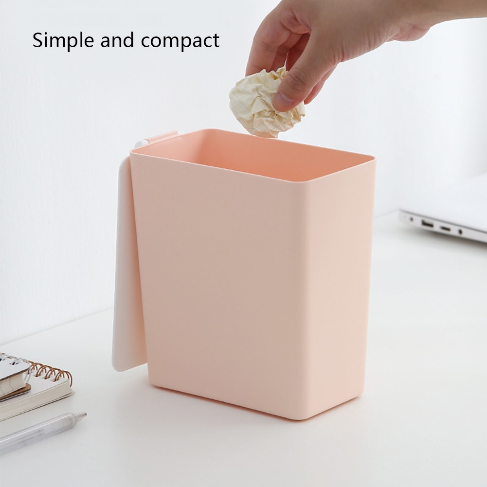 Boîte de rangement de bureau avec couvercle | Mini corbeille à ordures de bureau avec couvercle de Table poubelle en plastique de bureau à domicile boîte de rangement de bureau poubelle boîte de seau pour articles divers