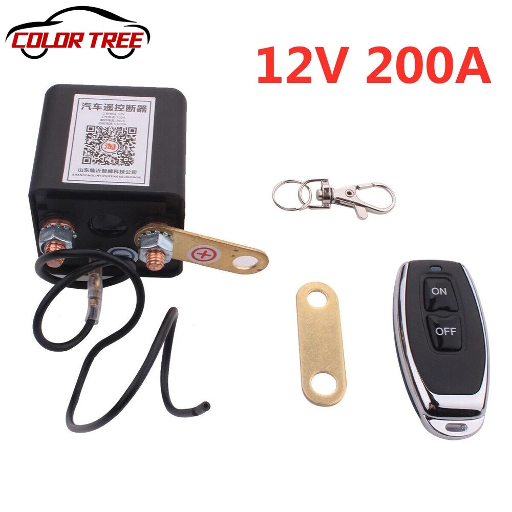 DC12V Universal Dual Battery Isolator Switch Relay Integrated For Motorcycle/Car/RV With Wireless Remote Control Disconnect