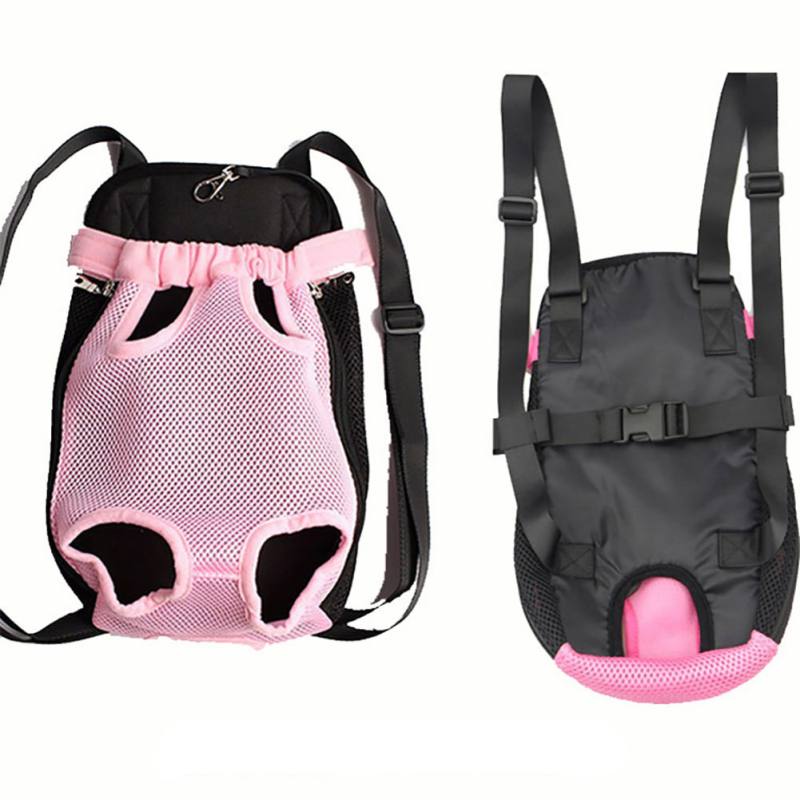 Dog Carries Hand Free Pet Dog Cat Bag for Traveling Hiking Camping Four Legs Out Dog Carrier Backpack: Pink / S