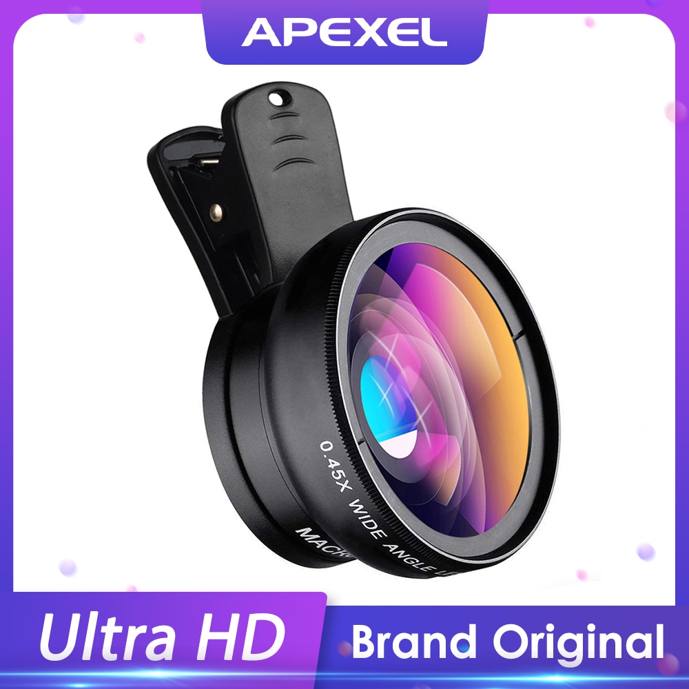 Apexel Telefoon Lens Kit 0.45x Super Groothoek &amp; 12.5x Macro Micro Lens Hd Camera Lentes Voor Iphone 6S 7 Xiaomi Meer Mobiele Telefoons