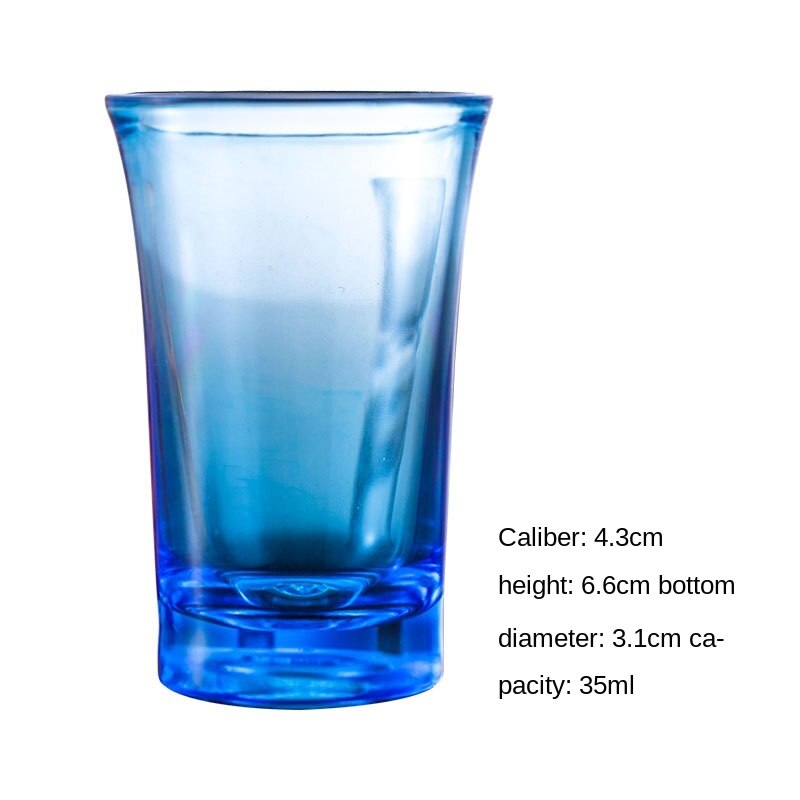 10 sztuk kieliszek robić wina akrylowe impreza KTV ślub gra puchar dla whisky wino wódka bar klub piwo lampka robić wina 35ml butelka prezent: Niebieski