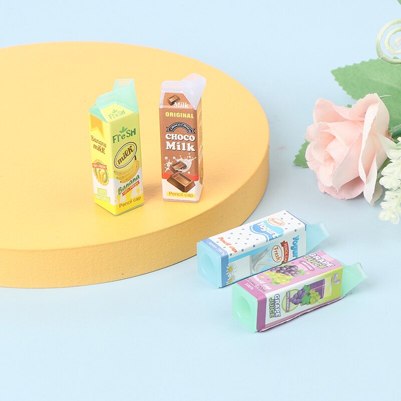 1:12 Scale Miniature Dollhouse Food Milk Carton Bottle Drink Cup Pretend Foods for 1/12 Doll House Kitchen Accessories
