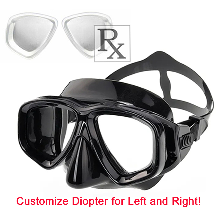Corrective Tempered Glass Diving Goggles with Prescription Lens Swim Mask with Power Ranges from -1.0 to -8.0 for Short Sighted: WHITE