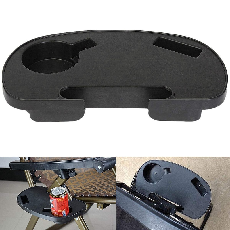 Lounge Chair Folding Side Tray Cup Holder for Outdoor Camp