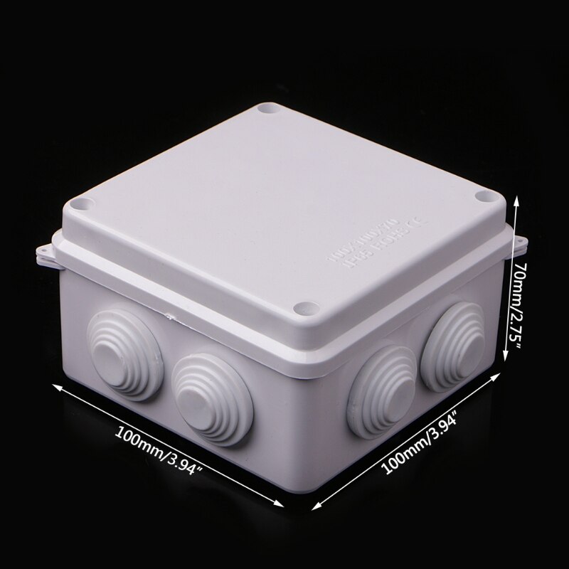 Waterproof Plastic Enclosure Case Power Junction Box IP65 100mm x 100mm x 70mm