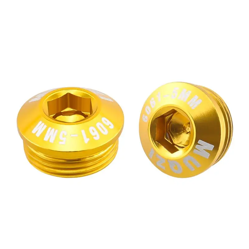 MUQZI 2pcs M14 Pedal Screw Dust Prevention Cover Aluminum Ultralight Pedal Bolt End Cap For Bike: Red