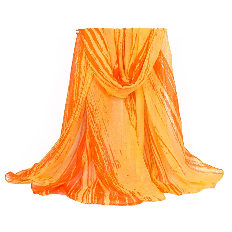 Lightweight Print Polyester Women Scarf Long Large Warm Soft Beach Shawl And Warps Blue Pink Orange 180*110 cm