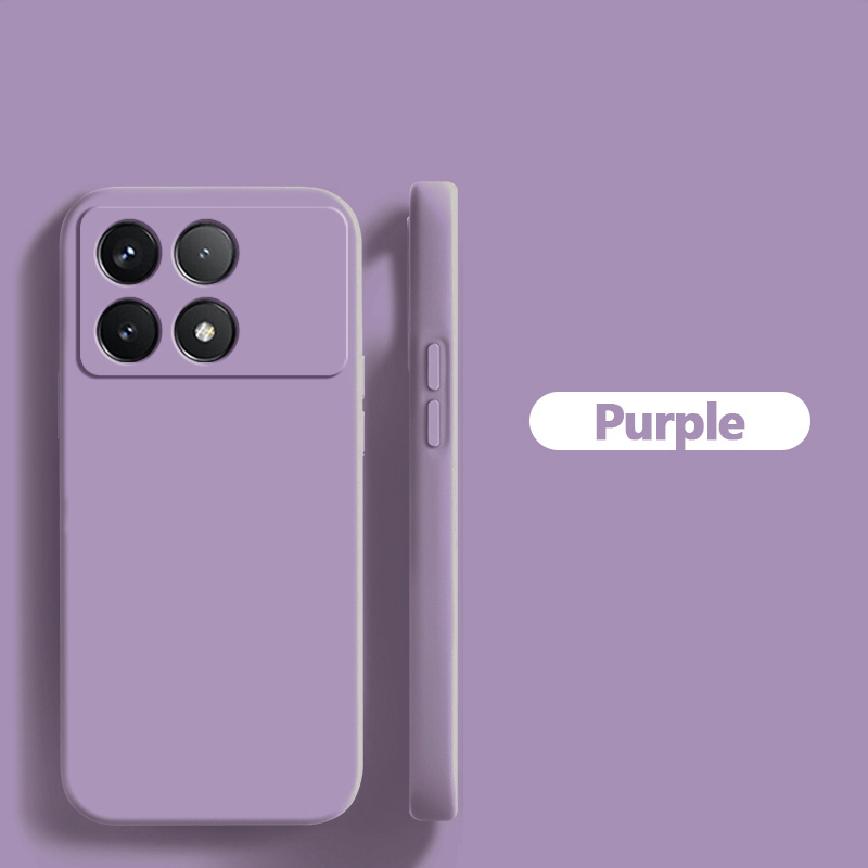 Coque souple en silicone liquide d'origine de luxe pour Xiaomi, couverture de téléphone, Poco X6 Pro, 5G: PC + TPU / Lavande