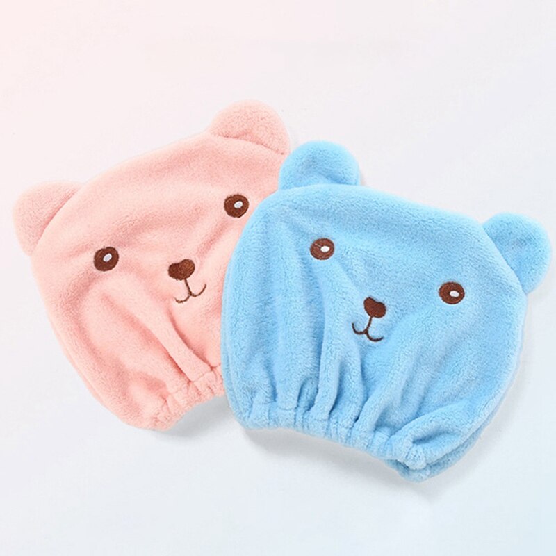 Dzieci słodki miś kąpielowy ręcznik robić suszenia chusta na głowę miękka bawełna mikrofibra szybko suche włosy elastyczny kapelusz turban robić włosów dla dziewczynki