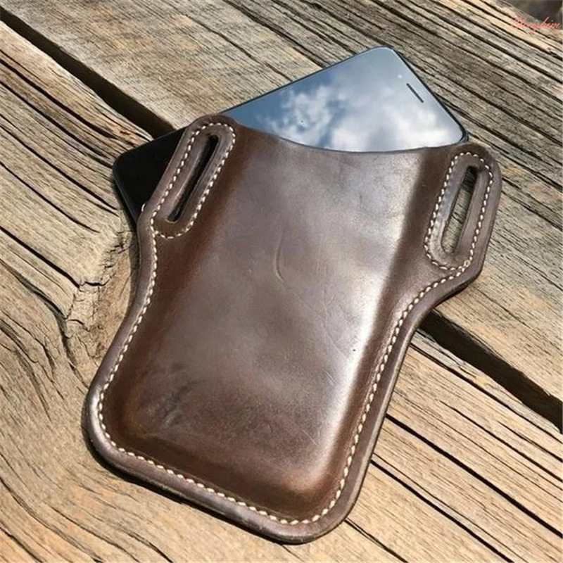 Männer Telefon fallen Halfter praktisch Schleife Halfter Gürtel Taille Tasche Requisiten Leder Geldbörse Telefon Brieftasche Lauf Beutel Reise Camping Taschen