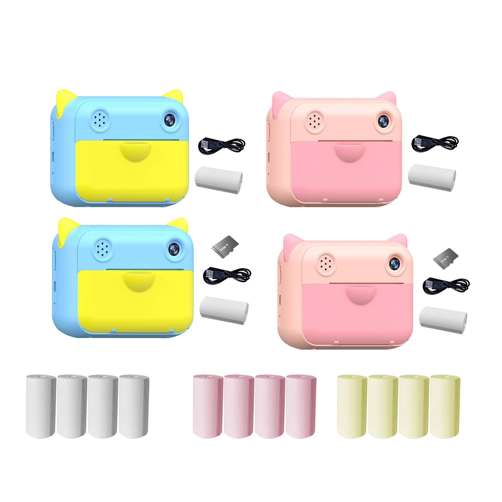 1080P Instant Print Camera 2.4 Inch IPS Screen for Boys Girls 4-12 Year Old