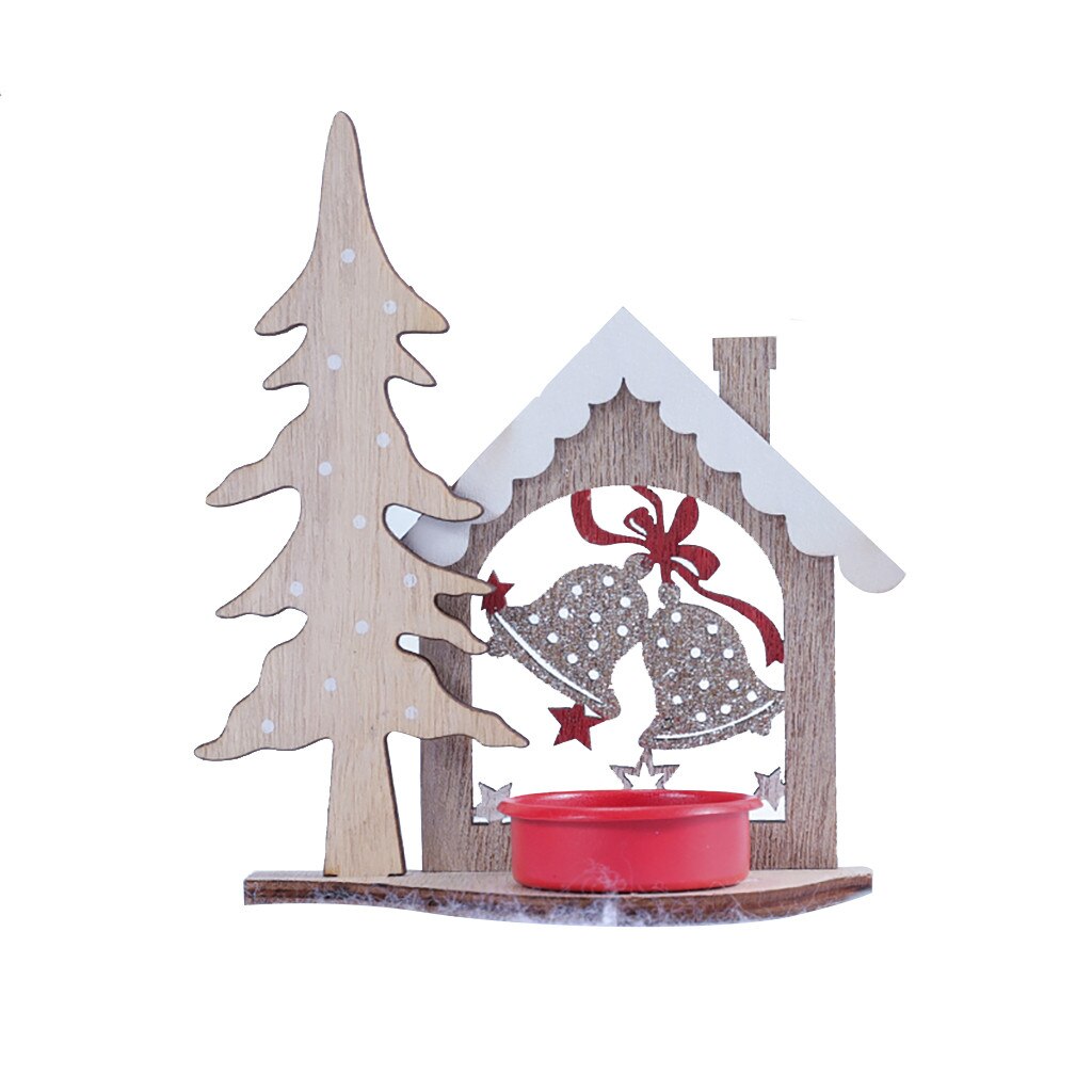 Velas para mesa de madera de Navidad Diy creativas, portavelas de madera, Decoración de mesa, vela, linterna, decoración del hogar #20