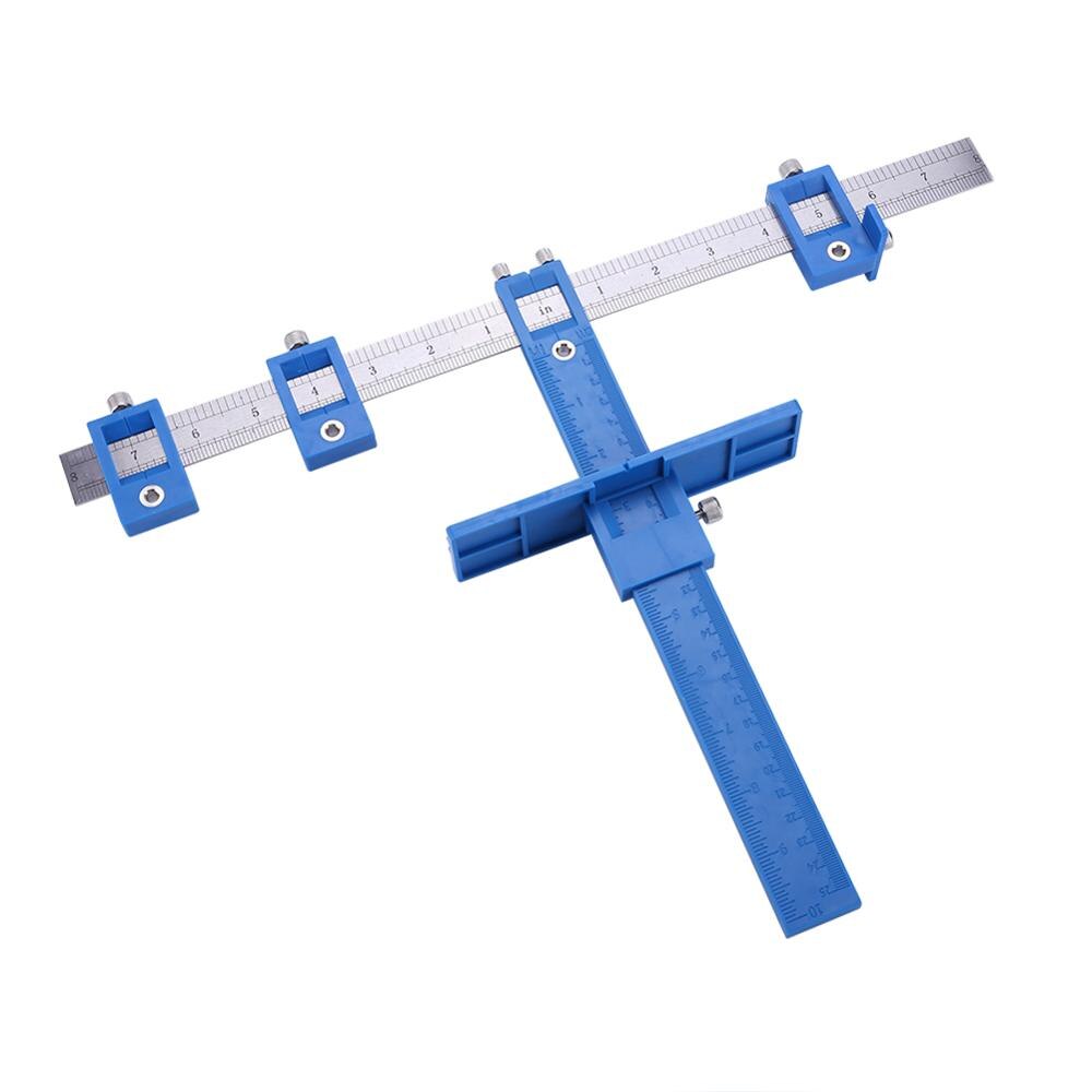 Detachable Hole Punch Jig Tool Center Drill Bit Guide Set Sleeve Cabinet Hardware Locator Wood Drilling Woodworking Tool: Blue