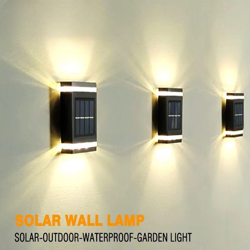 6LED wandlamp op zonne-energie, buiten waterdicht licht, omhoog en omlaag, verlichting, tuindecoratie, buitenzonlichten