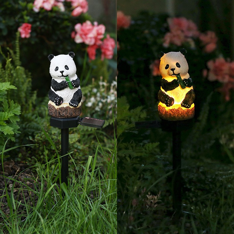 Lampada solare panda gufo animale solare giardino luci lampada solare impermeabile a portato per esterni da giardino per prato natale