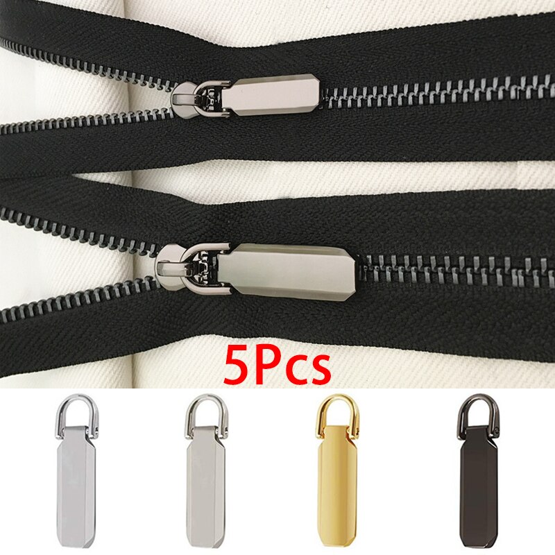 5pcs Detachable 3# 5# Metal Zipper Pullers for Zipper Sliders Head Zippers Repair Kits Zipper Pull Tab DIY Accessories