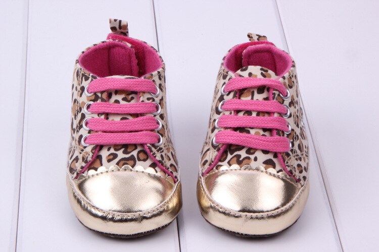 leopard nyfødt babysko jente chaussure mary jane spedbarnsstøvler låve støvletter smålåve sport joggesko