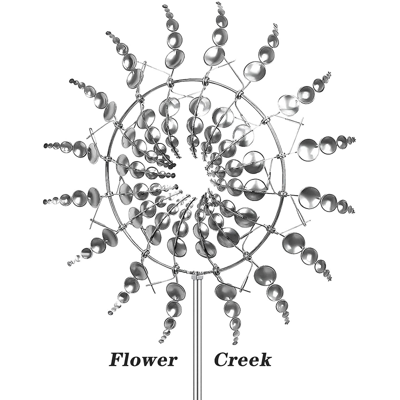 Unique Metal Windmill Kinetic Magical Wind Spinners with Garden Stake 3D Wind Powered Sculptures Move Patio Garden Decoration: Default Title