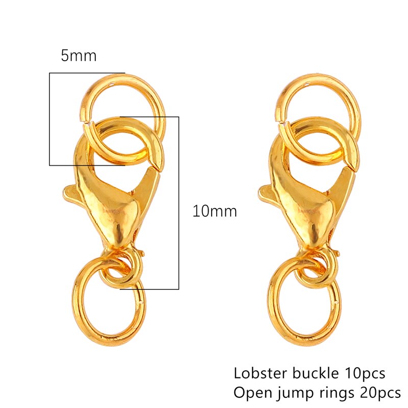 10 sztuk/partia ze stali nierdzewnej pozłacane zapięciem Lobster Jump pierścienie dla bransoletka naszyjnik łańcuchy DIY tworzenia biżuterii ustalenia dostaw: 01