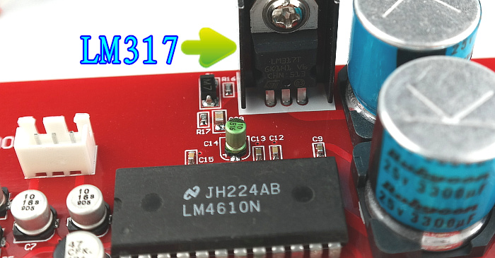 Carte de tonalité DC 12-24 V LM4610 avec circuit régulateur LM317