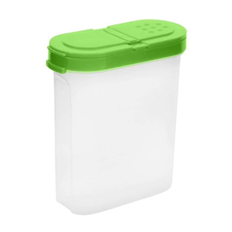 Food Storage Box Clear Container Set with Pour 2 Lids Kitchen Food Sealed Snacks Dried Fruit Grains Tank Storage Cereal Box: Green