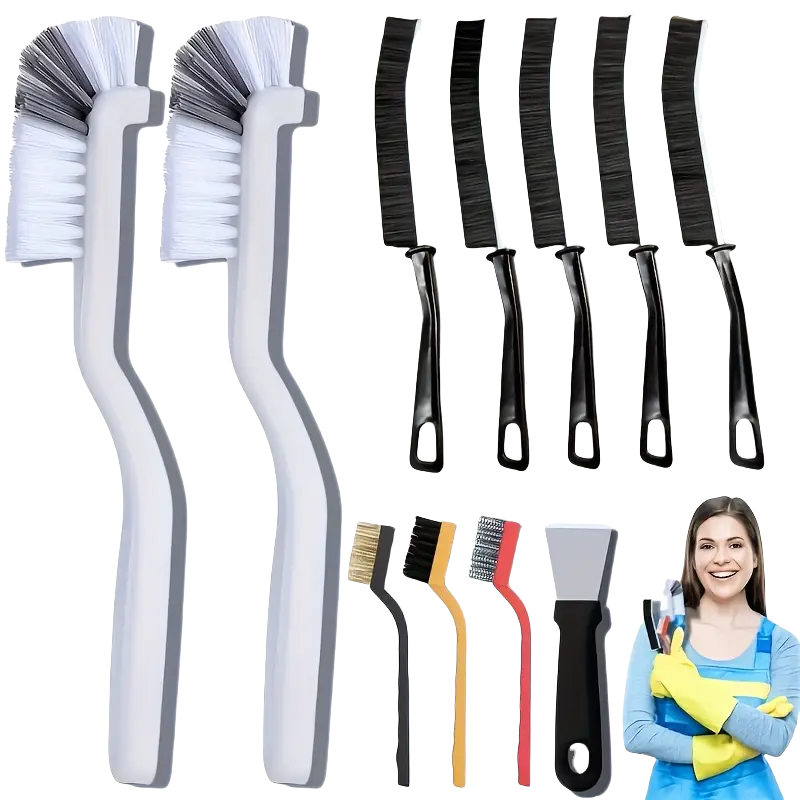 Kitchen cleaning tool set, gap cleaning brush, multifunctional small corner groove window track bathroom kitchen tool brush: green