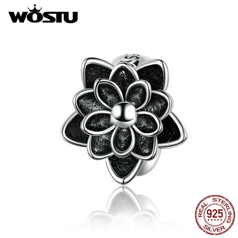 WOSTU S925 cuentas de loto auténticas cuentas de plata de ley 925 ajuste pulsera y brazalete para mujer joyería DXC1196