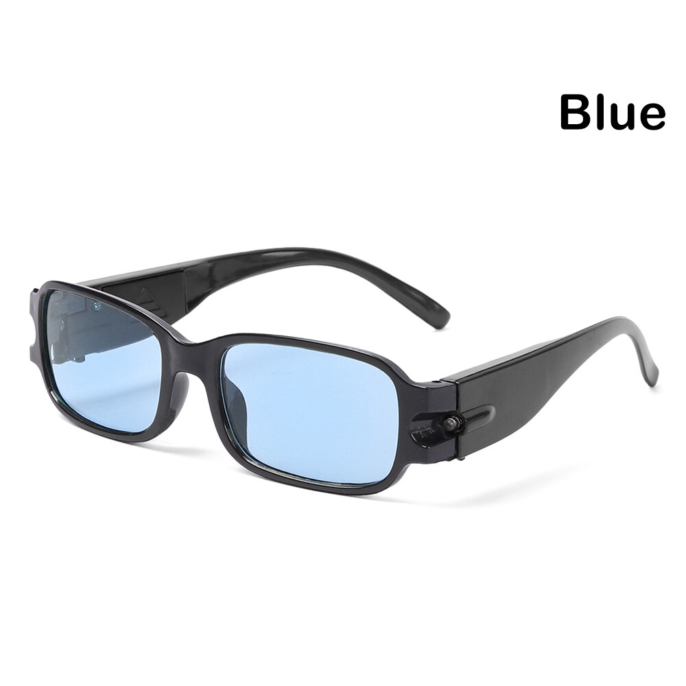 Ledede læsebriller mænd kvinder justerbar magnetisk sundhed uv-beskyttelse dovne briller læsebriller: Blå