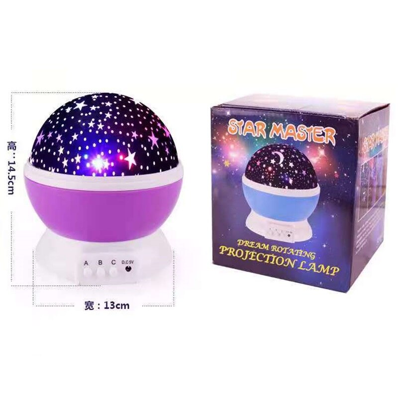 Galaxy Starry Sky Night Light Rotating Projector Star Moon LED Lamp Master Projection Lamp Baby's Room Decor Kids Birthday