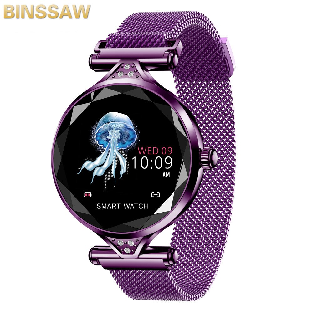 BINSSAW Frauen Smart Uhr Blutdruck Herz Rate Schlaf Monitor Schrittzähler luxus damen Smartwatch für Mädchen