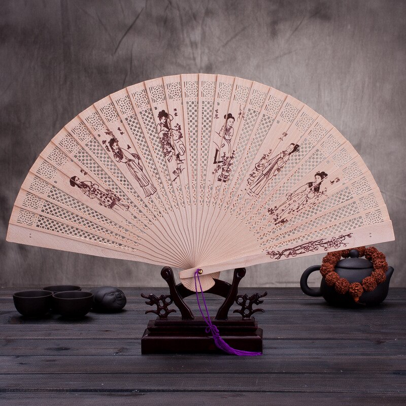Hand Fan Japanese Decoration Fan for Dancing Wedding Hand Fans Folding Chinese Crafts Home Decor Garden: Twelve gold hairpin