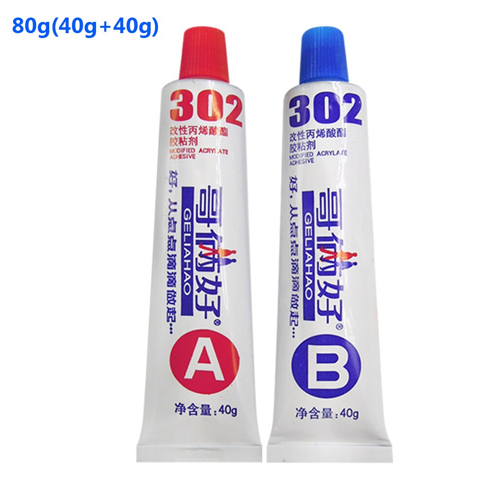20-80g Quick-Drying AB Glue Strong Adhesion Metal Iron Aluminum Wood Ceramic Tile Super Glue High Temperature Welding Glue 302: 80g