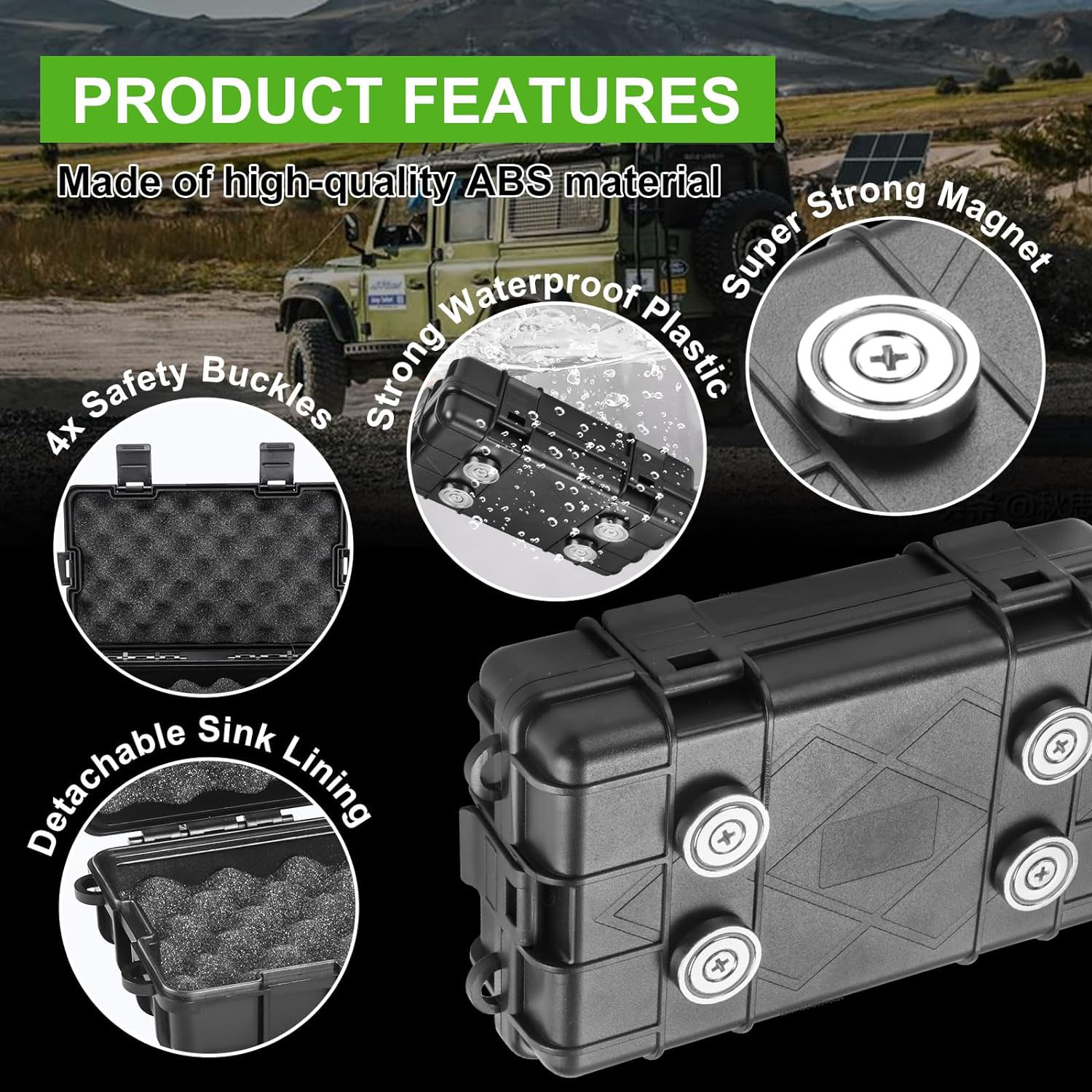 Verbeterde magnetische sleutelhouder onder de auto Waterdichte magnetische sleutelhouder onder voertuigen Outdoor sleutelkastje Verborgen sleutelkastjeaccessoires