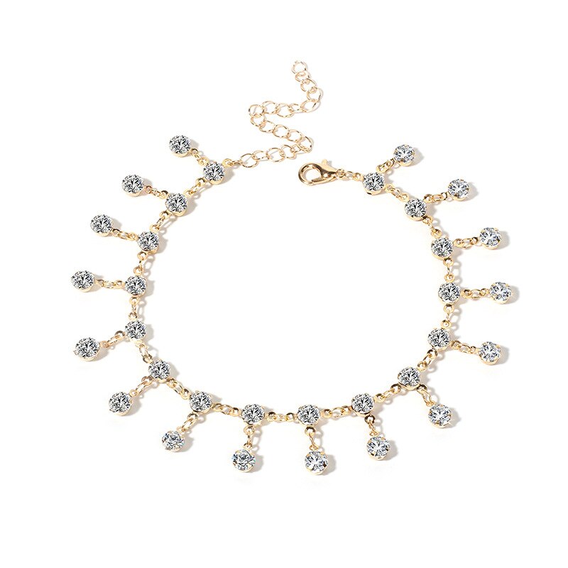 Böhmischen Eingelegten Kristall Multi-schicht Fußkettchen Für Frauen Ozean Strand Surfen Party Schmuck Zubehör Freundin
