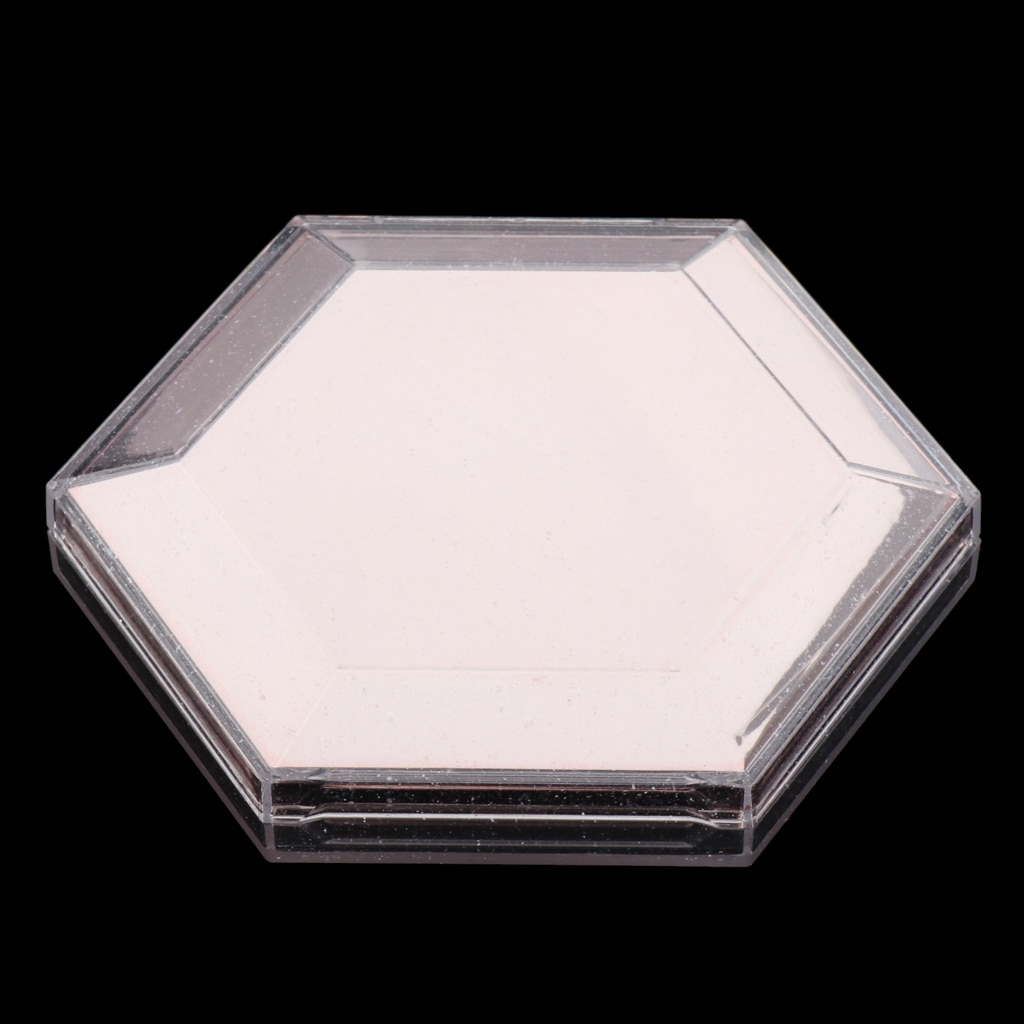 Plastic Sexangular Empty Makeup Blusher Pressed Powder Case Cosmetic Highlight Eyeshadow Container Jar Box