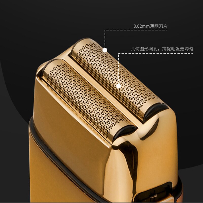 Kemei-Afeitadora eléctrica inalámbrica de doble hoja para hombre, afeitadora recargable por USB, resistente al agua, para barbero