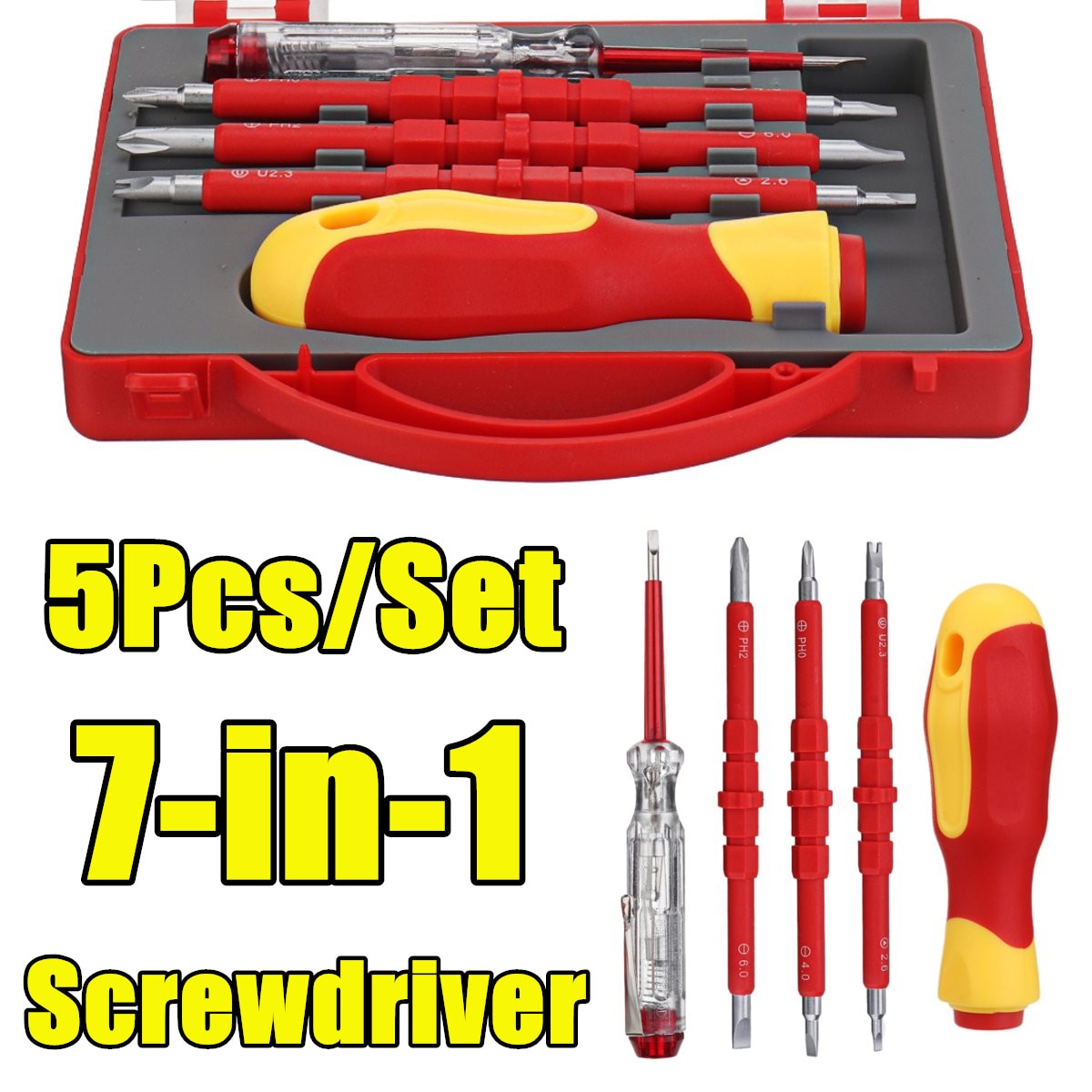 5Pcs Draadloze Elektrische Schroevendraaier Power-Schroef-Driver-Kit Schroevendraaier Boor Multifunctionele Schroevendraaier Set