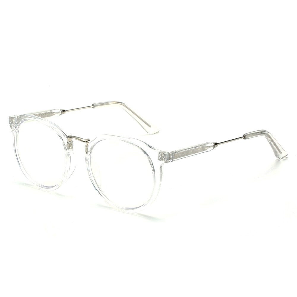 Gafas de protección contra luz azul redondas ZENOTTIC, montura transparente de rayos azules para mujer y hombre, gafas para juegos de ordenador: crystal