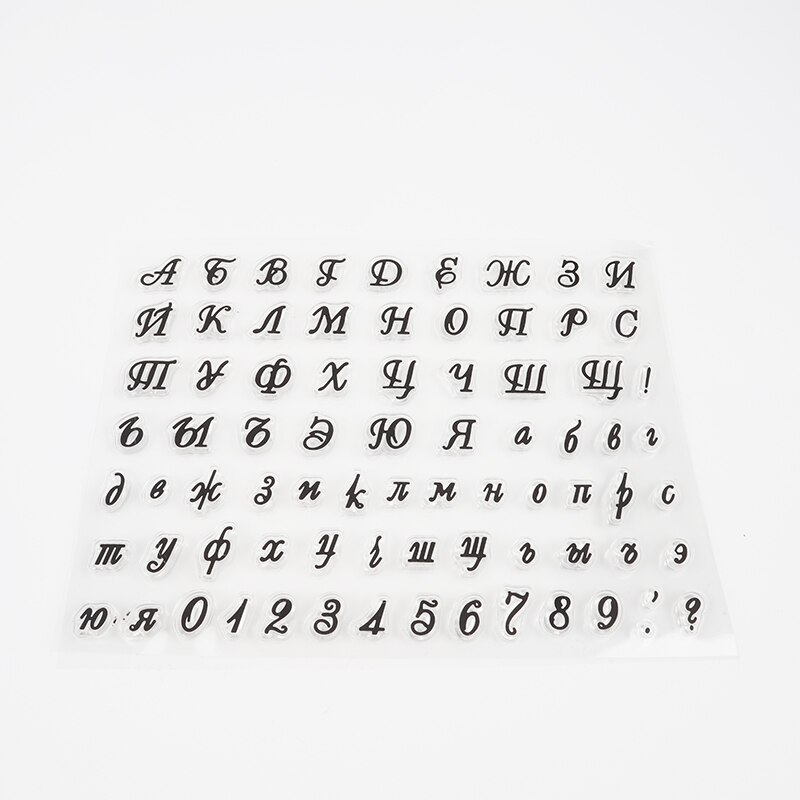 Clear Stamps for DIY Scrapbooking Card Russian Alphabet Letters English alphabet Rubber Stamp Making Album Photo Crafts Decor