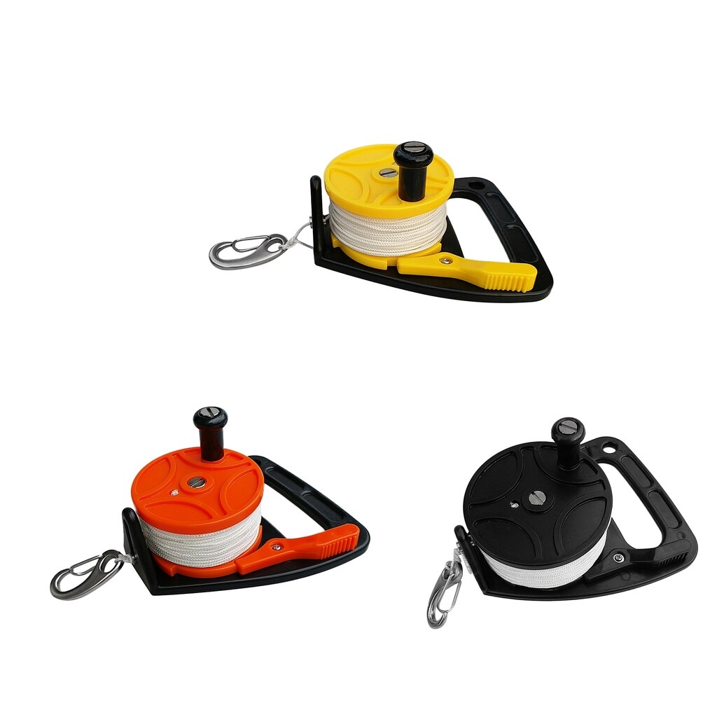 Compact Dive Reel &amp; Handvat, Duim Stopper, Lijn, Clip Voor Scuba Duiken Duiker