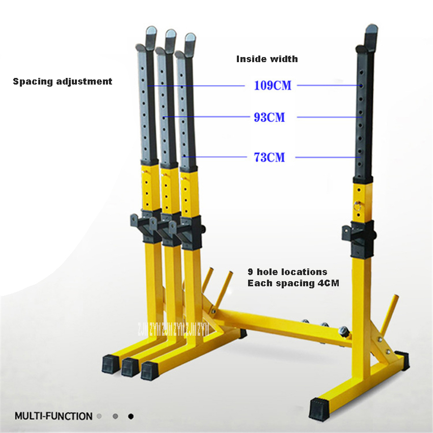 One-Piece Barbell Squat Rack Stand Steel Barbell Stand Weight Lifting Adjustable Height Barbell Frame Indoor Fitness Equipment