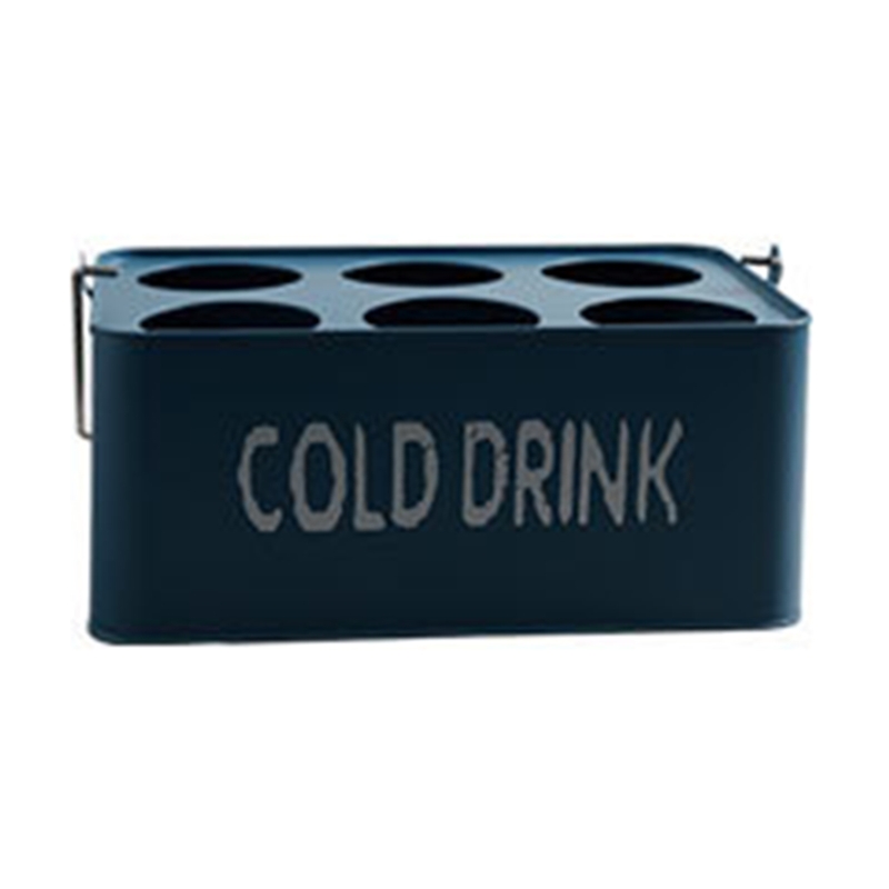 6 Bottles Metal Wine Beer Bottle Basket Carrier Display Holder Rack for Bar KTV Restaurant Home Decor: Blue / S