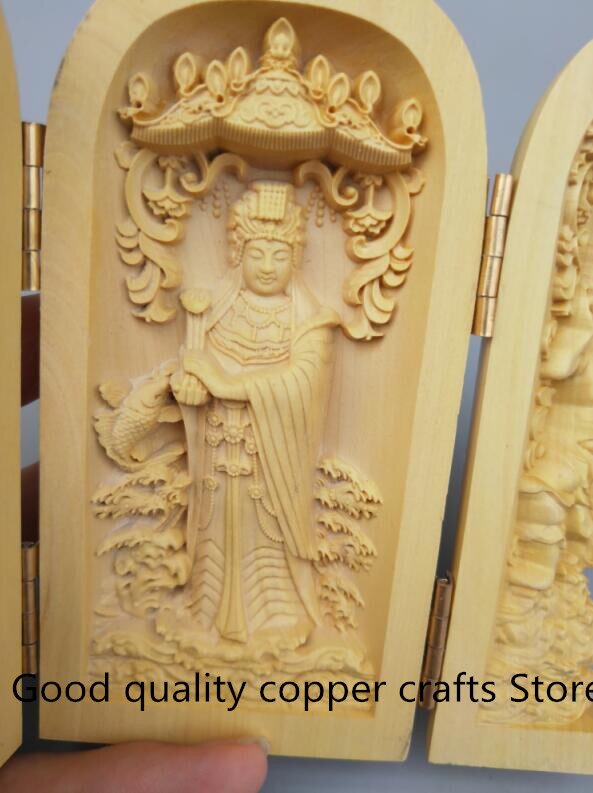 Chinees handwerk houtsnijwerk matsu god boeddhabeeld