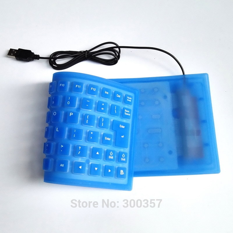 Silicone Flexible 85 Keys Mini USB portable Waterproof Keyboard For PC/Laptop with Thai Arabic Russian Hebrew sticker