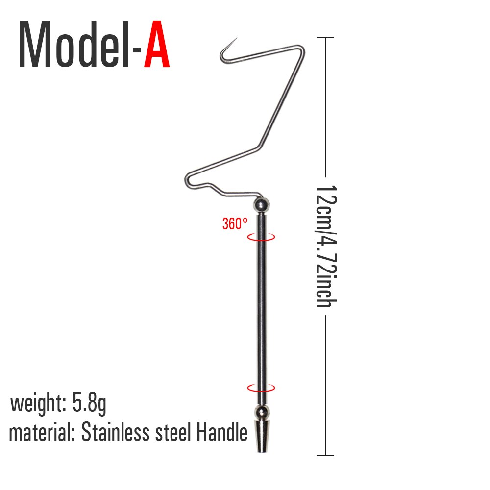 ICERIO Fly Tying Tools Hexagonal Brass Handle Stainless Steel Whip Finisher: stainless steel A