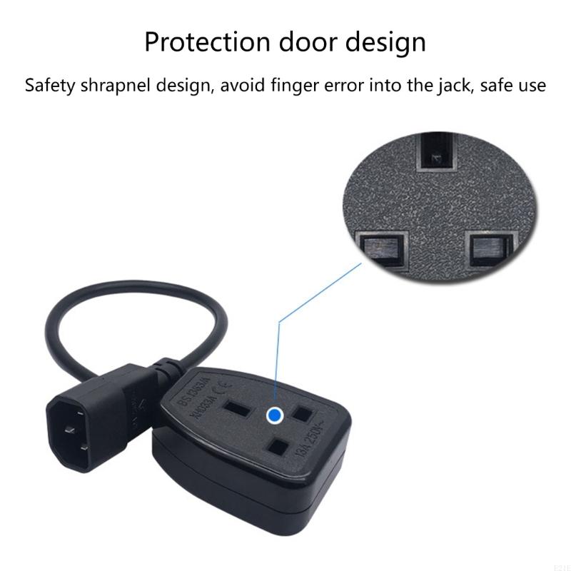 E21E 180cm UK Power Cord 3Pin UK Power Cable IEC320 C14 to Female UK Adapters Power Socket Wire for Consumer Electronics