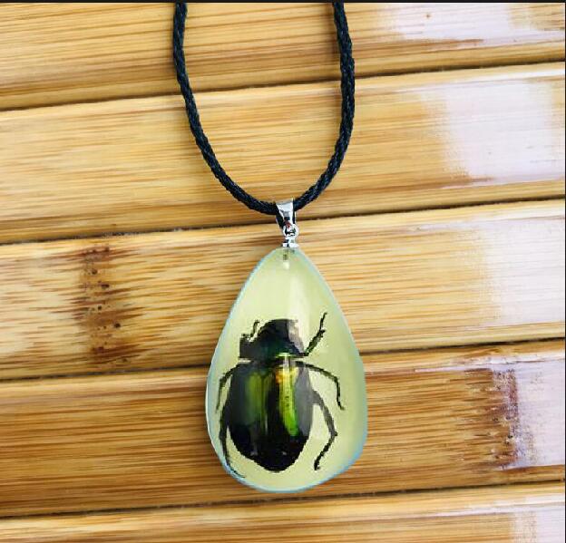 Resin Insect Charms Necklace Luminous Insects Amber Pendant Rope Necklaces Scorpion Ant Stalls Manufacturers: K6301-7