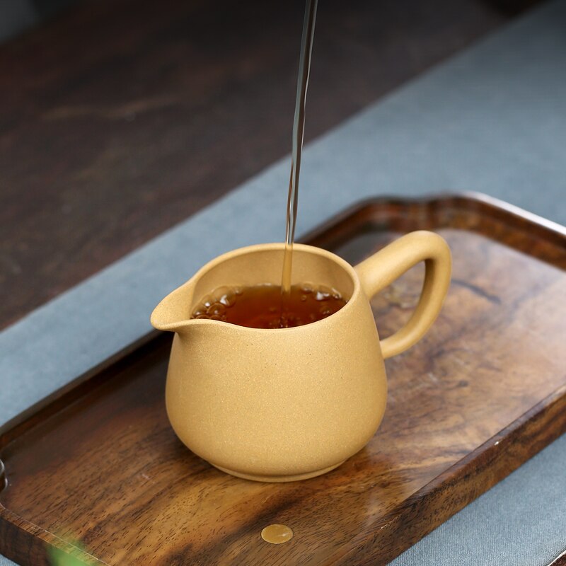 TaoYuan 】 yixing undressed ore purple sand cup pure manual kung fu tea fair period of mud making tea cup cup 260 cc