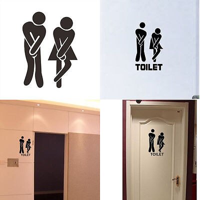 Funny Toilet Entrance Sign Decal Vinyl Sticker For Shop Office Home Cafe Hotel ZYVA-341